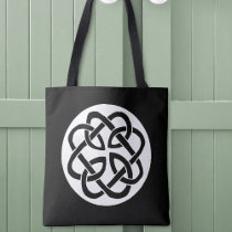Black White Celtic Knotwork Circle Symbol