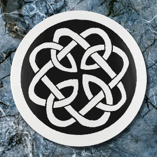 Black White Celtic Knotwork Circle Symbol Trinket Tray