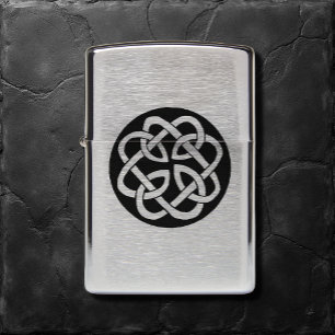 Black White Celtic Knotwork Circle Symbol Zippo Lighter