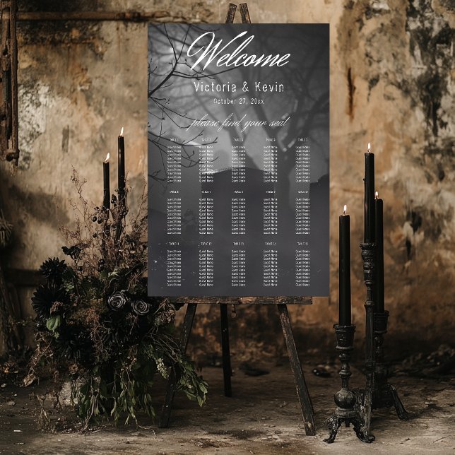 Black & White Cemetery Until Death Wedding Chart Foam Board (Creator Uploaded)