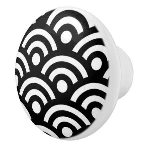 Black  White Ceramic Cabinet Knob