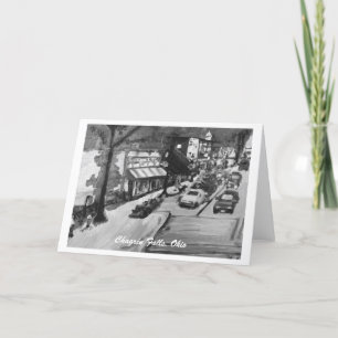 Black & White Chagrin Falls Ohio Greeting Card