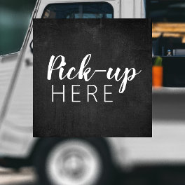 Black & White Chalkboard Restaurant Pick up Here Window Cling