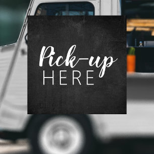 Black & White Chalkboard   Restaurant Pick up Here Window Cling