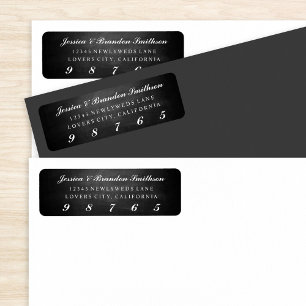 Black White Chalkboard Return Address Labels