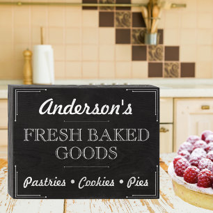 Black & White Chalkboard Signature Baked Goods  Wooden Box Sign