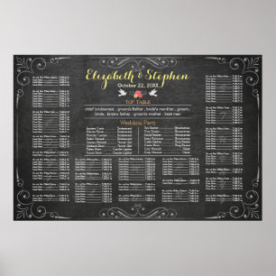 Black & White Chalkboard Wedding Seating Chart