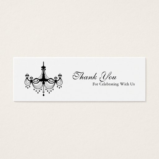 Customizable Black &amp; White Chandelier Favour Tag Business Card Templates