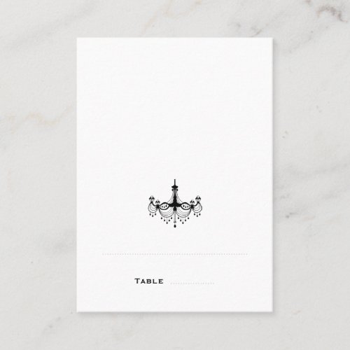 Black &amp; White Chandelier Folded Place Cards Business Card Templates