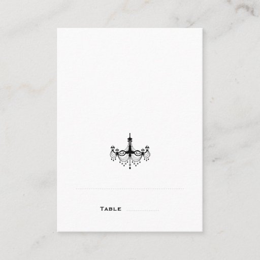 Customizable Black &amp; White Chandelier Folded Place Cards Business Card Templates