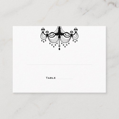 Black &amp; White Chandelier Place Cards Business Cards