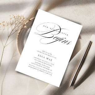 Black & White Chapter Begins Online Bridal Shower Invitation