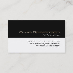 Black White Charming Script Business Card
