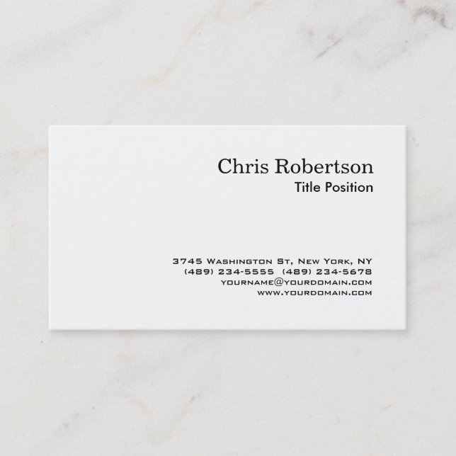 Black & White Charming Script Business Card (Front)