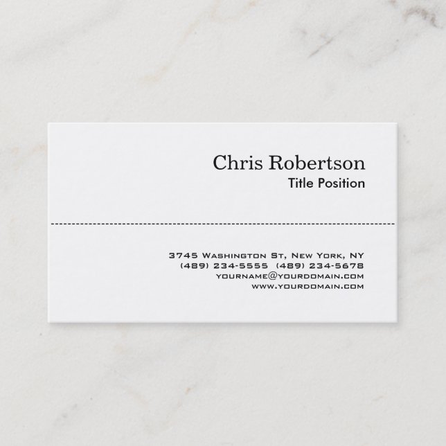 Black & White Charming Script Business Card (Front)
