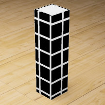 Black & White Check Pattern Wine Bottle Gift Box