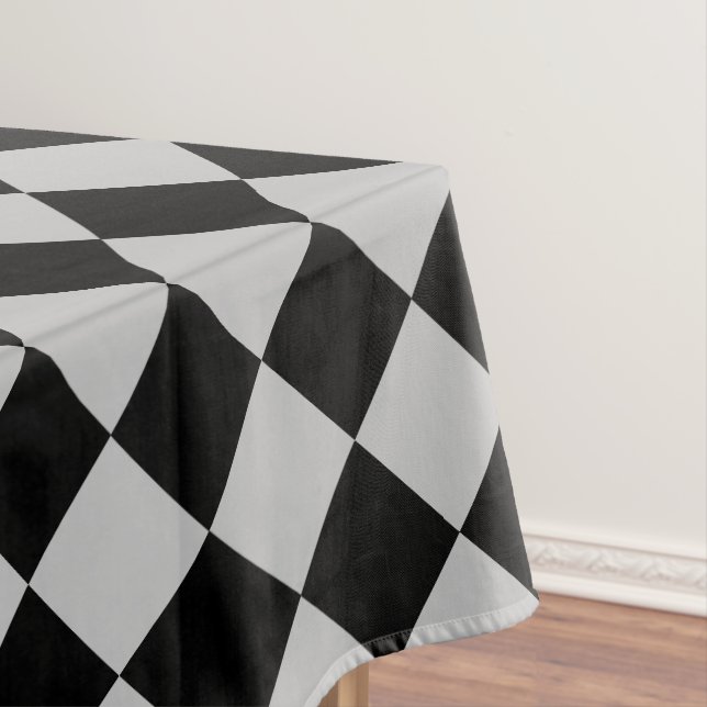 Black White Check Tablecloth Sport Flag (In Situ)