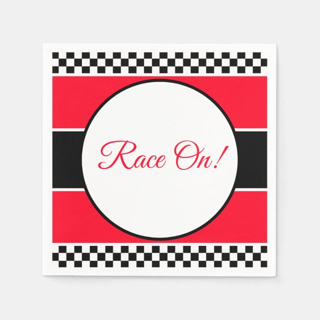 Black White Check With Red Napkins (Front)