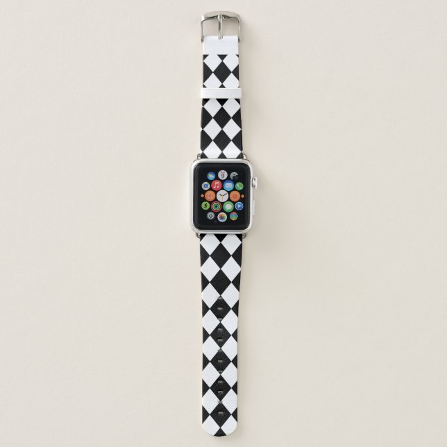 Black & White Checker Apple Watch Band (Front)