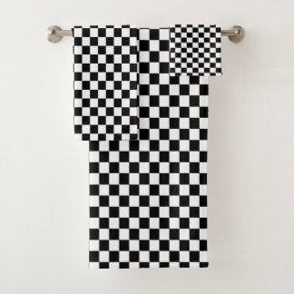 Black & White Checker Bath Towel Set