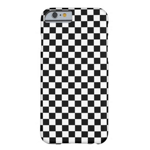 Black White Checker Board Barely There iPhone 6 Case