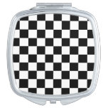 Black White Checker Compact Mirror