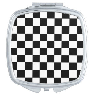 Black White Checker Compact Mirror