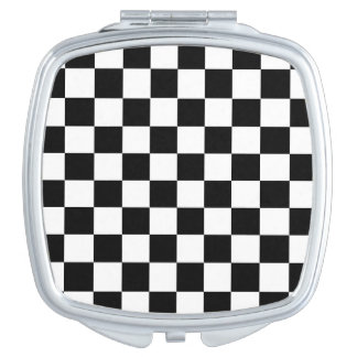 Black White Checker Compact Mirror