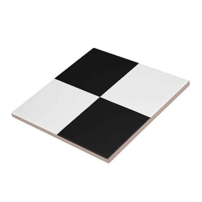 Black White Checker designer Tile ceramic (Side)