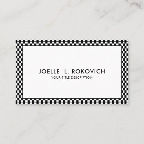 Black  White Checker Frame Generic Business Card