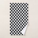Black & White Checker Hand Towel<br><div class="desc">Please visit my store for more interesting design and more color choice => zazzle.com/colorfulworld*</div>