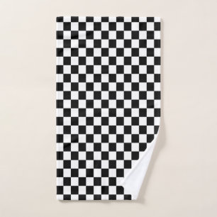 Black & White Checker Hand Towel