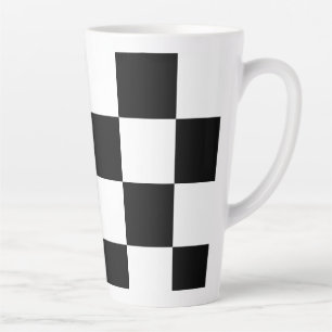 Black & White Checker Latte Mug