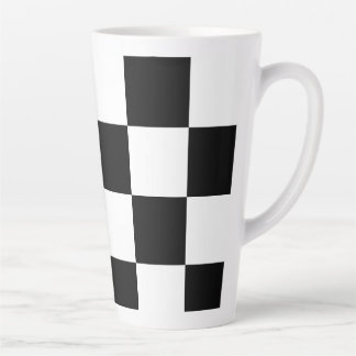 Black & White Checker Latte Mug
