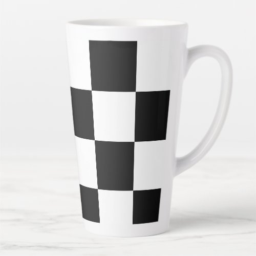 Black  White Checker Latte Mug