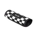 Black White Checker Luggage Handle Wrap