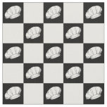 Black White Checker Pattern Chef Uniform Fabric