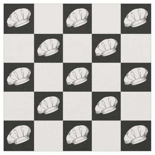 Black White Checker Pattern Chef Uniform Fabric