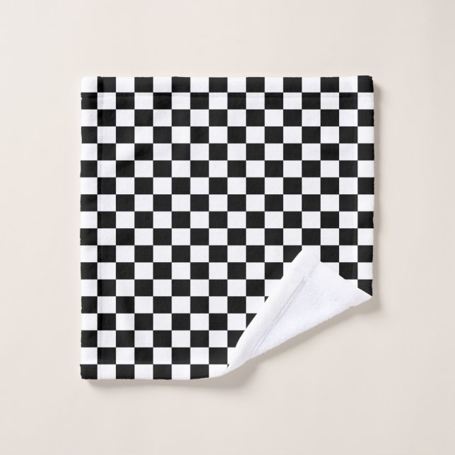 Black & White Checker Wash Cloth (Wash Cloth)