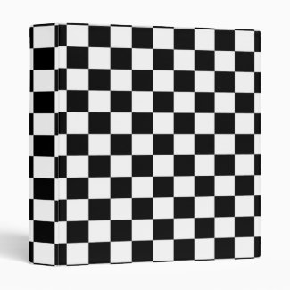 Black & White Checkerboard Background Binder