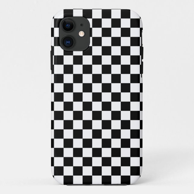 Black & White Checkerboard Background Case-Mate iPhone Case (Back)