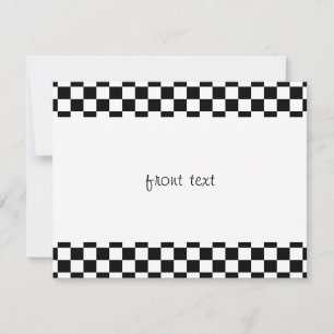 Black & White Checkerboard Background Invitation