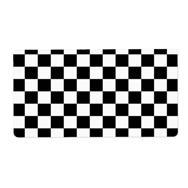 Black & White Checkerboard Background Label (Front)