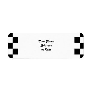 Black & White Checkerboard Background Label