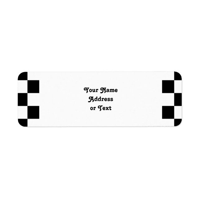 Black & White Checkerboard Background Label (Front)