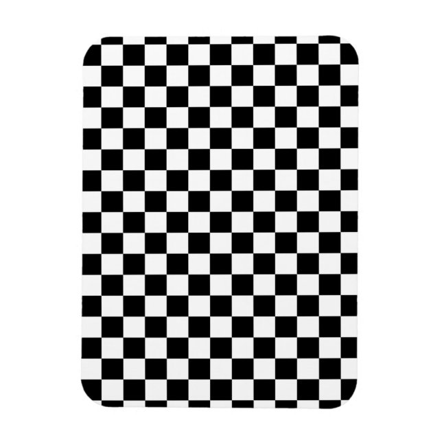 Black & White Checkerboard Background Magnet (Vertical)