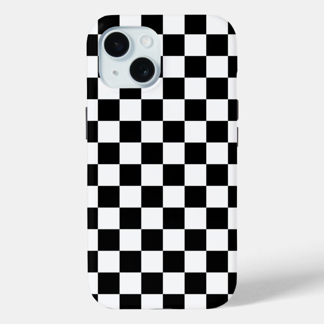 Black White Checkerboard Checkered Checked Check Case-Mate iPhone Case (Back)
