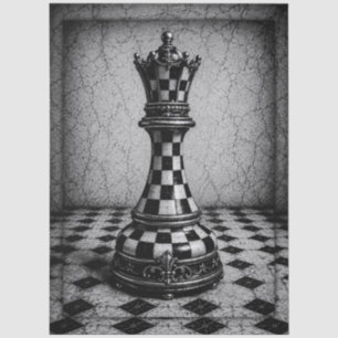 Black & White Checkerboard Chess Queen FX5 Tissue Paper
