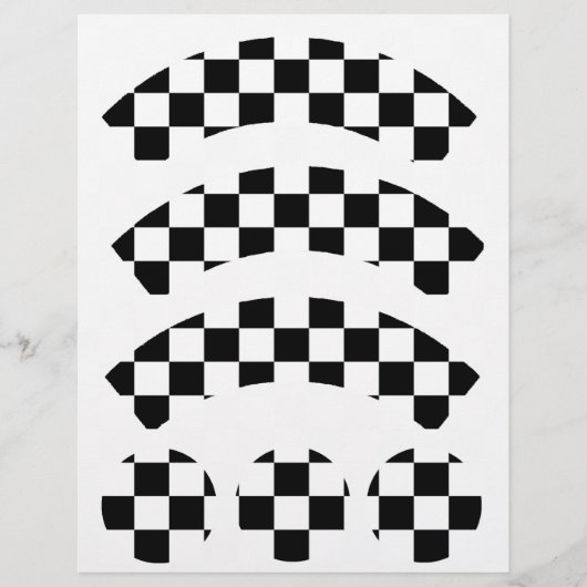 Black & White Checkerboard Cupcake Wrapper (Front)