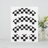 Black & White Checkerboard Cupcake Wrapper (Standing Front)